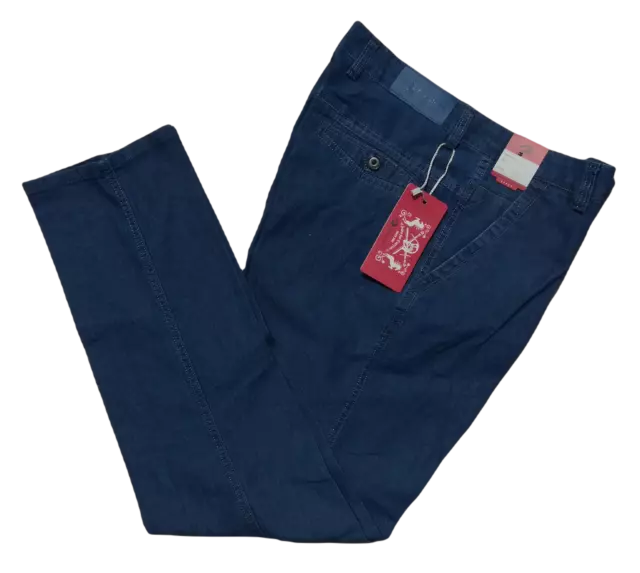 Pantalone Jeans Estivo Leggero Tg.48/64 Uomo Elasticizzato Regular F.
