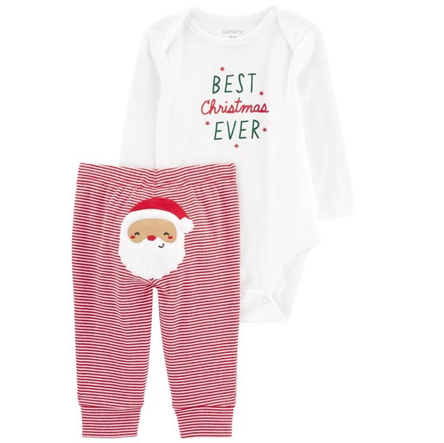 Baby Carters 2-Piece BEST Christmas Ever Bodysuit Pants Set Size 6 9 24 mo NWT