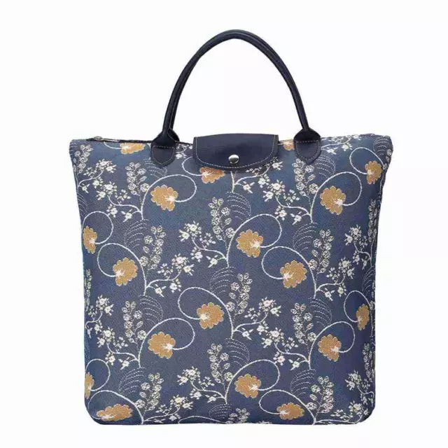 Jane Austen Blue Foldaway Grocery Bag