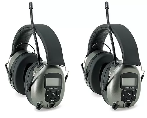 (2) Safety Works 10121816 Digital MP3/AM/FM Stereo Radio Hearing Protector Muffs