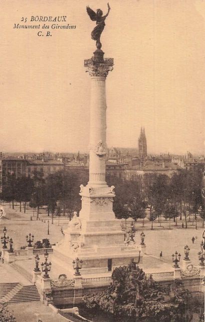 Tirage Albuminé Ancien – Monument Des Girondins, Bordeaux (circa 1880) – 13x18 Cm