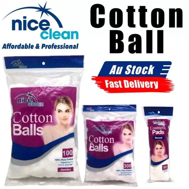 Cotton Wool Balls Face Make Up Nail Polish Remover Absorbent Various Size