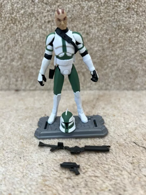 Star Wars Animated  Clone Wars Cw09 Clone Trooper Commander Gree 3.75" Figure