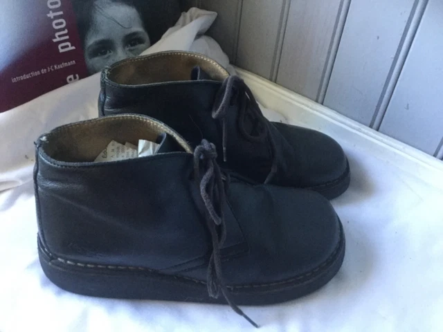 Bottines Kicker's  Cuir Noir  . T 38 . ( V/G/V)