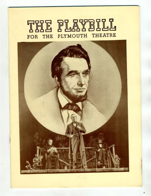 Playbill Abe Lincoln in Illinois 1939 Richard Gaines Pulitzer Prize Play