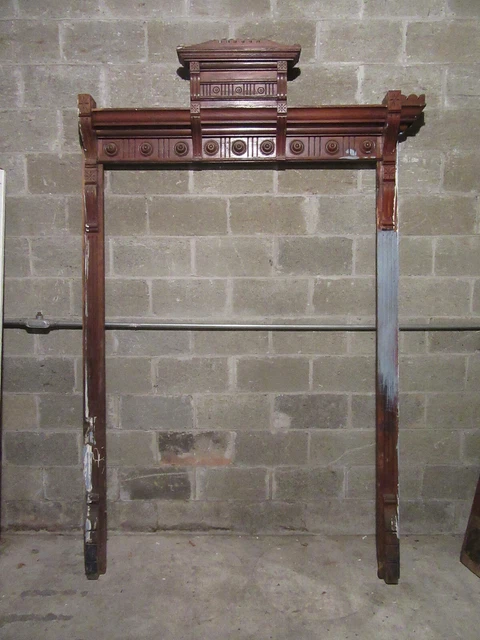 ~ Antique Carved Oak Door Window Molding ~ 60 X 100 ~ Architectural Salvage