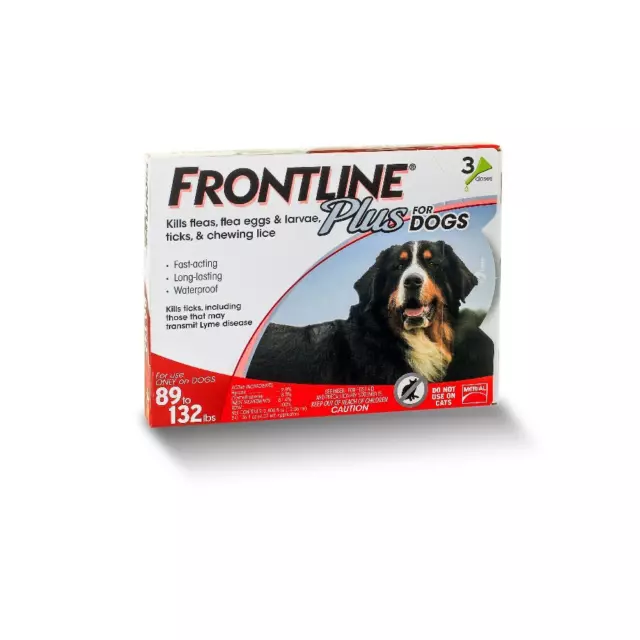 Frontline Plus Tick/Flea Treatement for Extra Large Dogs 89-132lbs 3 doses