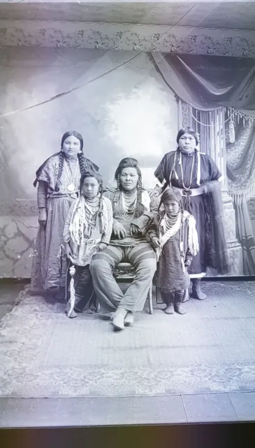 Native American Glass Negative Indian 5X8 Inches Beautiful Image