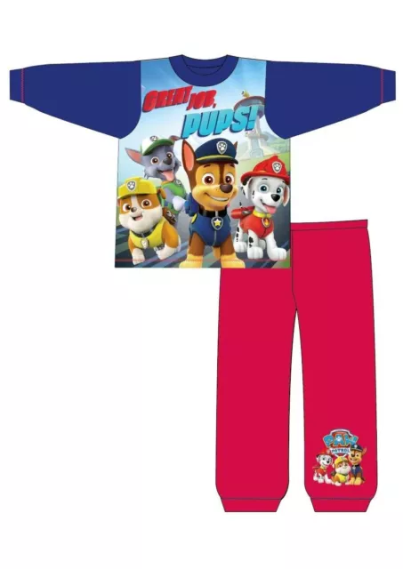 Boys Toddler Paw Patrol Pyjamas PJs Set 100% Genuine Boys Official Long Sleeve