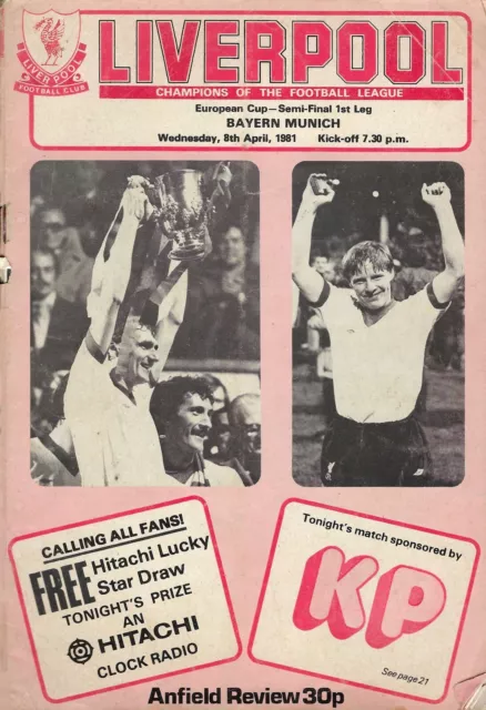 Liverpool v Bayern Munich (08-04-1981) (European Cup Semi-Final Leg 1)Programme