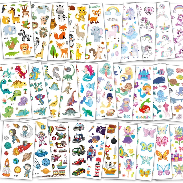 Wasserfarben Tiere Tattoos Für Kinder, 10 Blätter Produktbild-Vorschau 6
