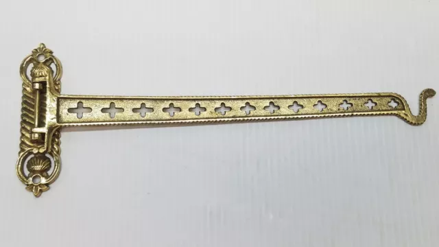Antique Brass Hendryx Bird Cage Swing Arm Hanger Wall Hook Bracket 13" Plant