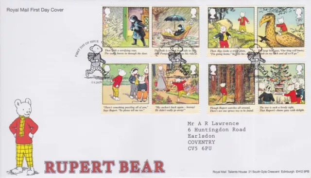 Gb Stamps Royal Mail Official First Day Cover 2020 Rupert Bear