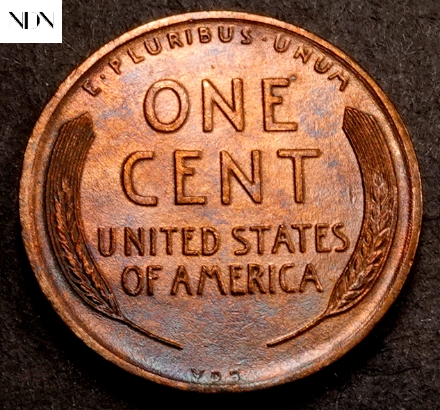 1909 VDB Lincoln Wheat Penny Cent - Gem BU (toned) - #W808