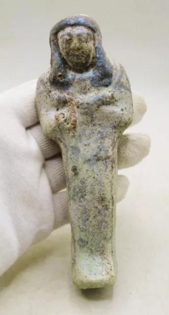 Ancient Egyptian Glazed Terracotta Ushabti Shabti. Super Rare