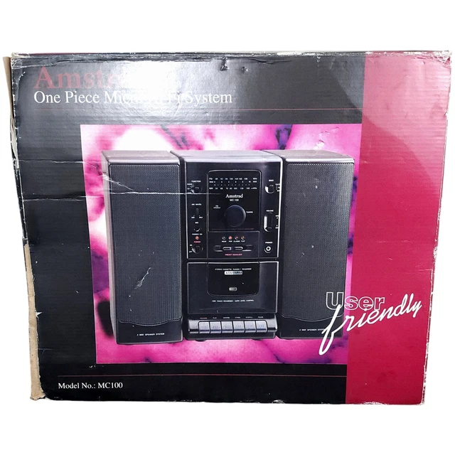 AMSTRAD ONE PIECE Black Micro Hi-FI System MC100 FM Tuner Single ...