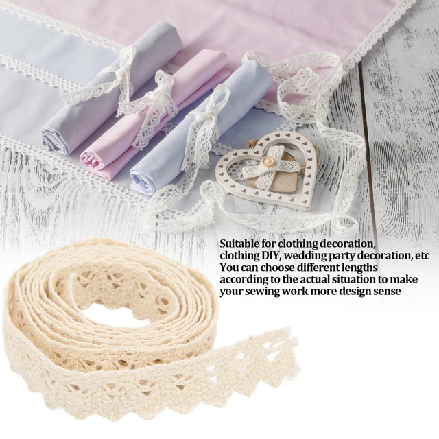 Lace Ribbon Cotton Thread 20 Yards Beige Decorative Accessories For DIY FIG