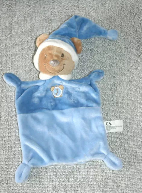 Nicotoy Simba Dickie Doudou Ours Plat Bleu Bonnet Horloge Reveil Etoile Kom9