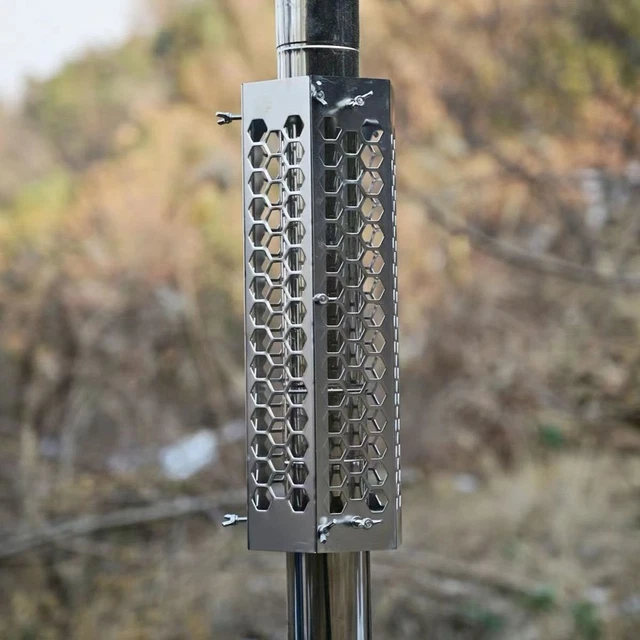 Preself Poêle à bois, grande fenêtre de vue, avec tuyau de cheminée de 2,1 m, chauffage portable