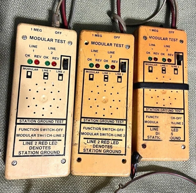 vintage HUGE LOT of TELEPHONE TESTING/REPAIR EQUIPMENT w/CASE 600 SL TONE TEST 3