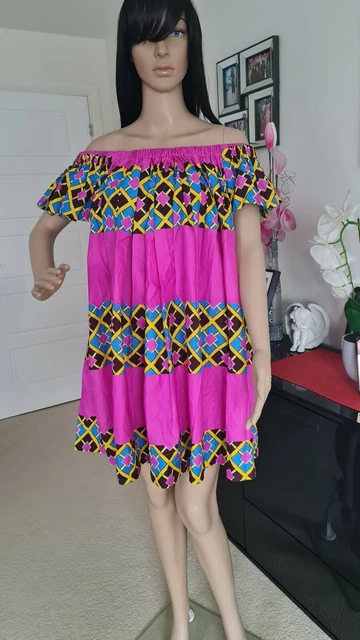 Abito a spalla stampa africana Ankara