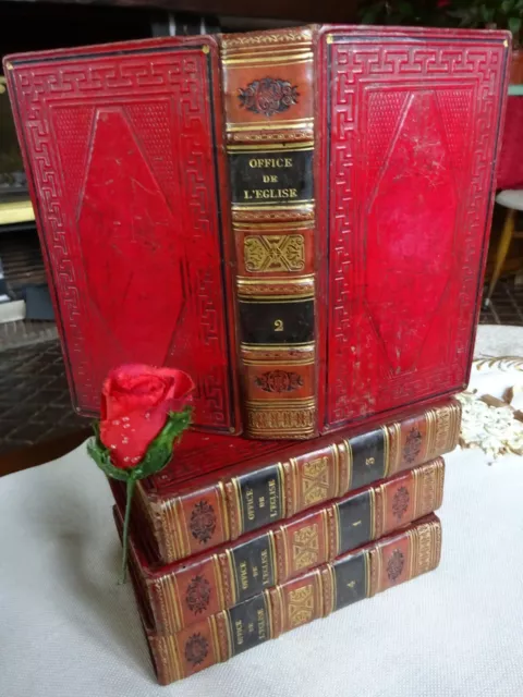OFFICE DE L' EGLISE ( LATIN & FRANCAIS ) 4 volumes ...1828
