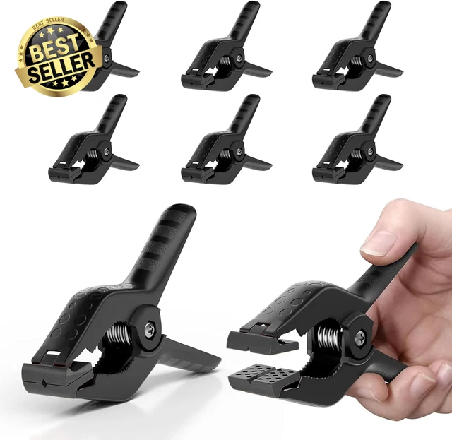 AKOLAFE 16PCS Plastic Spring Clamps 6 Inch Photo Backdrop Clips Clamps Set Balloon Arch Clips For Backdrop Stand Large Spring Clips Heavy Duty Black Muslin Clamp For Woodworking Crafts Pool Cover Tarp - View #4
