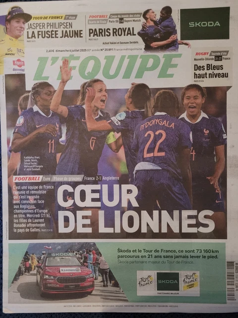 L ' ÉQUIPE 6 JUILLET 2025 ⚽ 👩 ⚽ PSG EN DEMI-FINALE