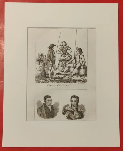 Gravure ancienne sur acier XIXème costumes Polonais au 16ème siècle issue livre