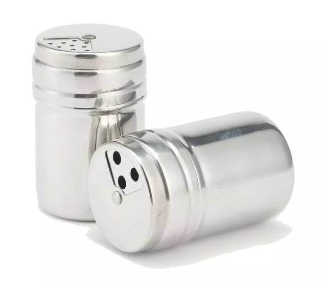 5X Dispensador de Condimentos Acero Inox. Vidrio Especias. Tarros Salero Latas