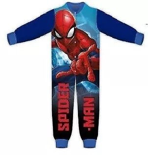 Pigiama Intero Bambino In Morbido Coral Con Zip Disney Spider Man