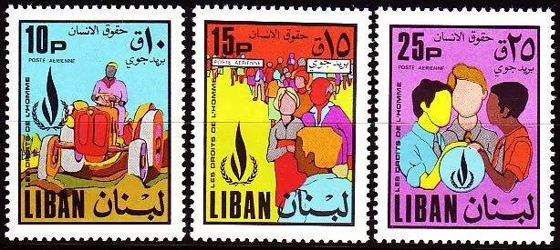 Libanon Lebanon 1968 ** Mi.1072/74 Menschenrechte Human Rights