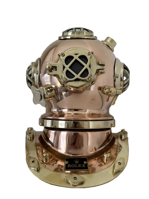Copper Rolex Mini Diving Helmet Watch Display - Polished In Good Cond