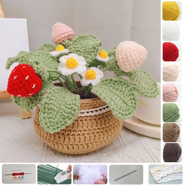 Crochet Flower Crochet Kit Tulip Flowerpot Knitting Kit Handmade Crafts  Lovers