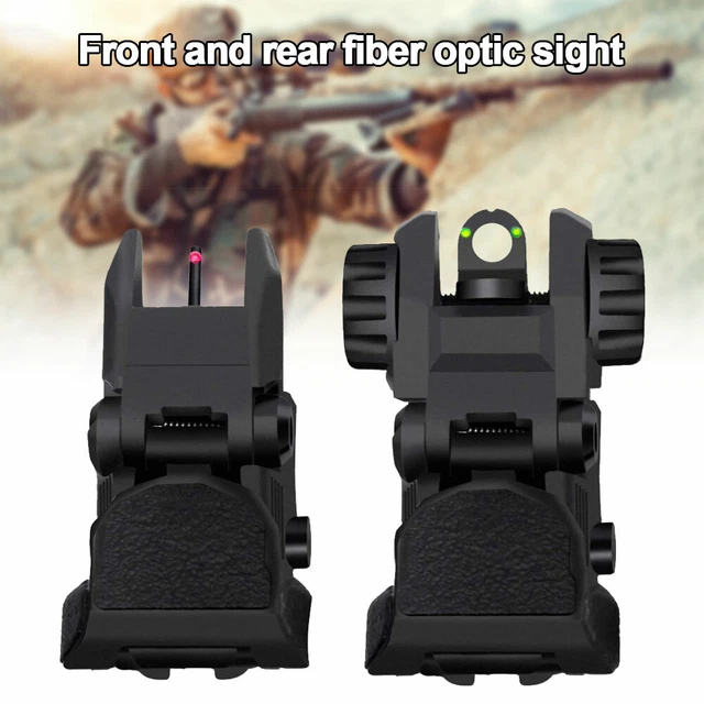 Polymer Fiber Optics Iron Sights Flip-up Front and Rear Sights Combo