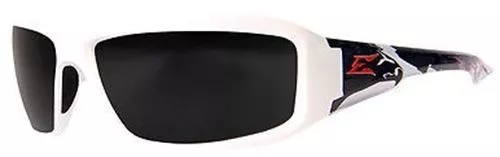 Gafas de seguridad Edge Brazeau con marco blanco Patriot-2 y lentes de humo polarizadas