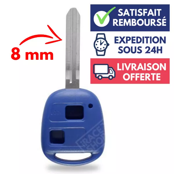 Boitier Plip Coque pour Clé Télécommande Corolla TOYOTA • 2 Touches ►BLEU FONCÉ