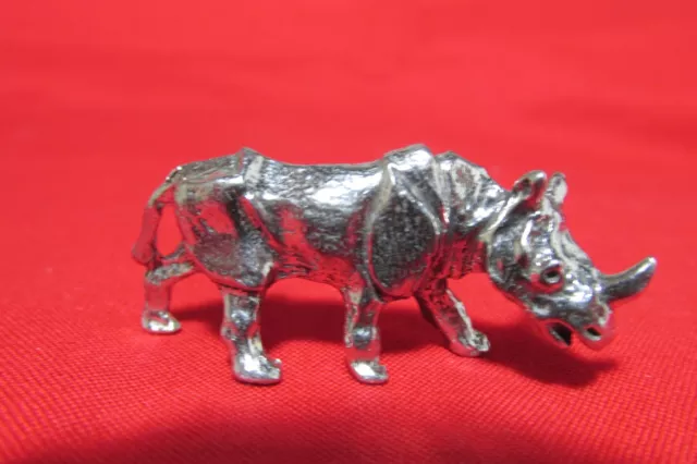 Pewter   Rhinoceros  Rhino  Figurine