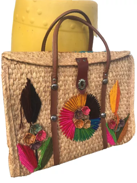 RAFFIA STRAW Tote Bag Acapulco Boho Chic Bag Purse Beach Bag Tote MCM