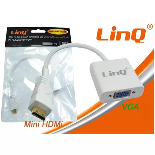 Convertitore video per tablet da MINI HDMI Maschio a VGA Femmina LINQ