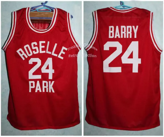 Throwback Rick Barry #24 High School Basketball Jersey All Sewn Custom Name