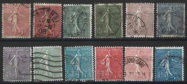 FRANCE TYPE SEMEUSE BEAU LOT timbres oblitérés VF used STAMPS (AA