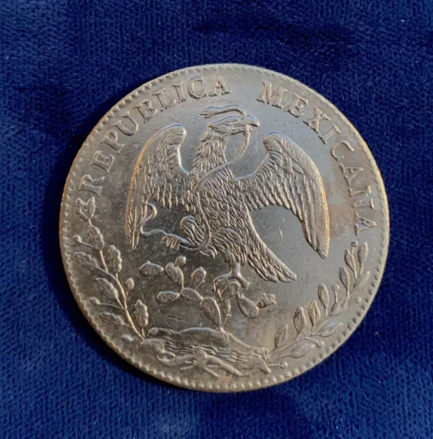 MEXICO - GUANAJUATO MINT 1882-GoSB 8 REALES SILVER COIN, ALMOST UNCIRCULATED/UNC 2