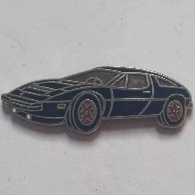 Vintage Maserati Merak Black Metal Hat Lapel Pin Die Cut Body Sports Car