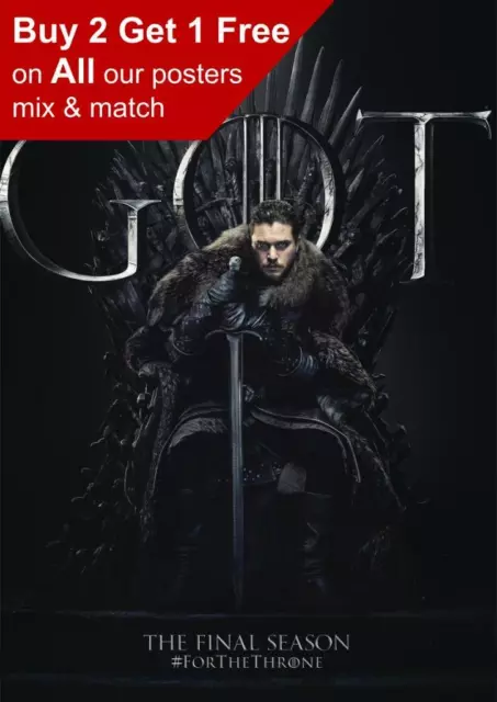 Game Of Thrones The Final Season 8 Kit Harington Poster A5 A4 A3 A2 A1