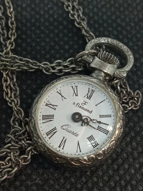 Chaîne De Montre à Gousset Ancienne En Métal Argenté - Occasion Vintage