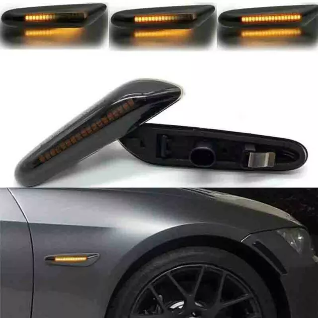 2x LED SEITENBLINKER SCHWARZ SMOKE FÜR BMW 1er 3er E90 E91 E92 E93 3er E46 01-05