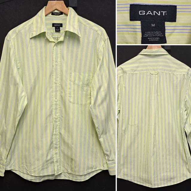 Camicia A Maniche Lunghe A Righe Guant Newport Poplin Regular Fit Verde Taglia M Media