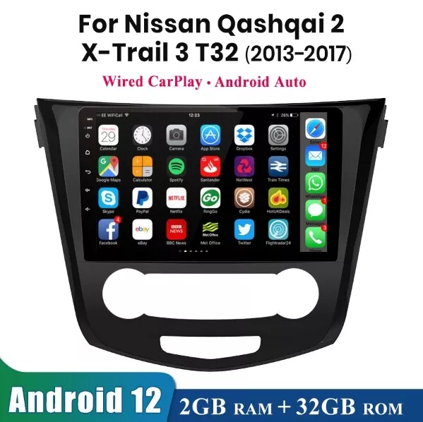 10"Android Car Radio GPS Navi For Nissan Qashqai 2  X-Trail 3 T32 13-17 Carplay
