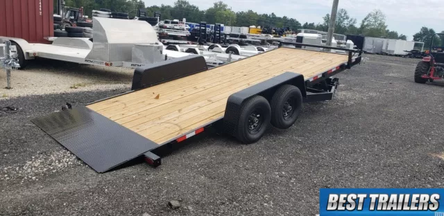 2023 power tilt carhauler trailer 7 x 20 equipment tilt cargo LED 2 axle brake